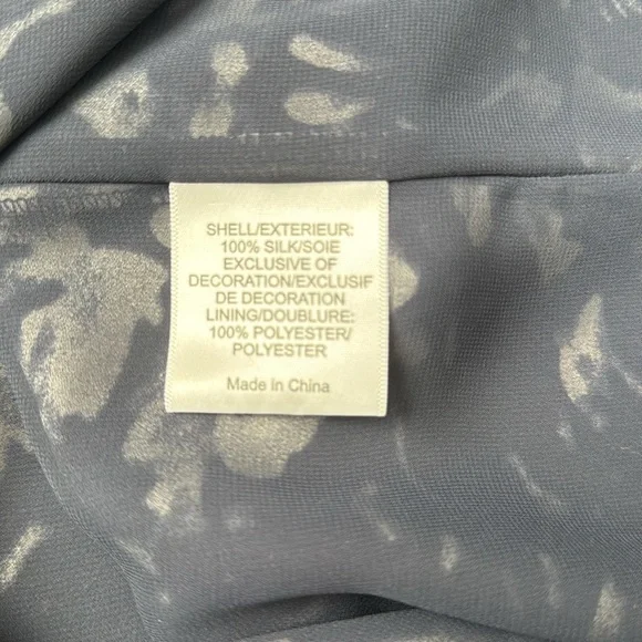 Tory Burch Navy Blue and White Silk Floral Belted Sleeveless Dress | EUC Size 6 - Picture 12 of 12